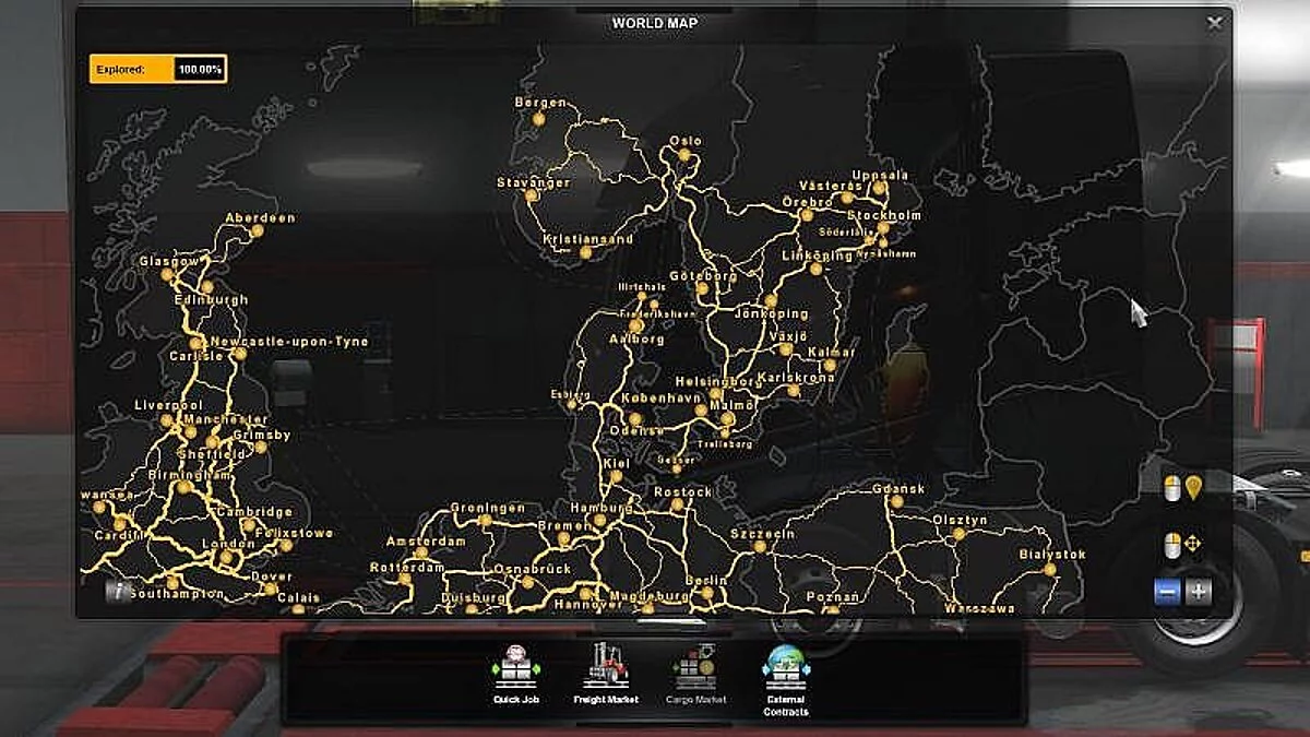 Euro Truck Simulator 2 — Збереження / Savegame (рівень 373, всі гаражі, карта 100%) [1,32: DLC Scandinavia / Vive La France / збирається на схід!]