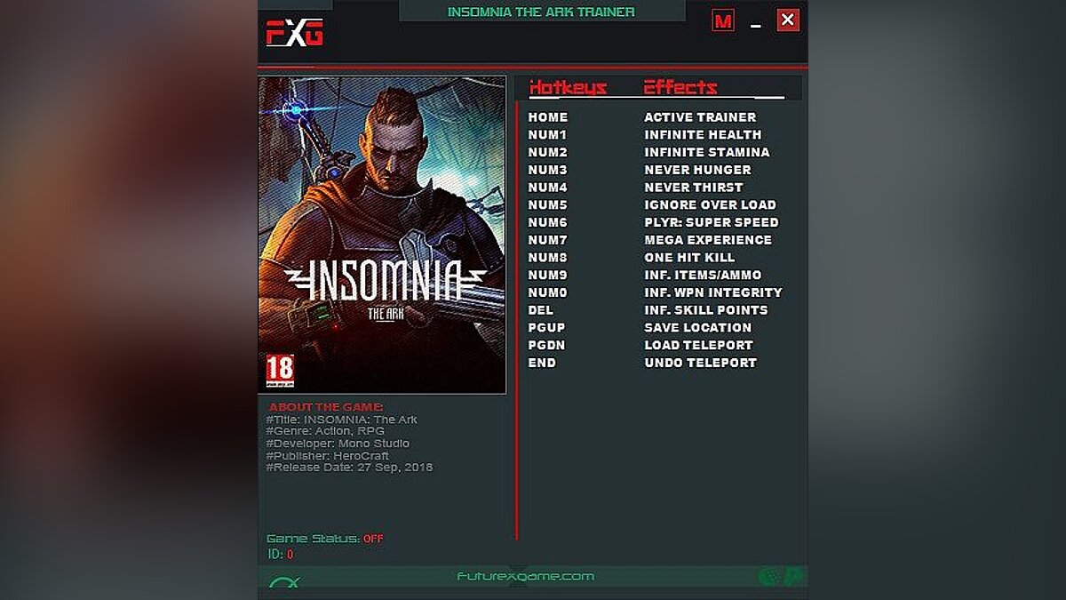 INSOMNIA: The Ark — Trainer (+12) [1.0] [FutureX]