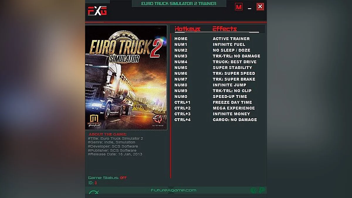 Euro Truck Simulator 2 — Entrenador (+14) [1.16.x - v1.32.x.x] [FutureX] - Versión actualizada