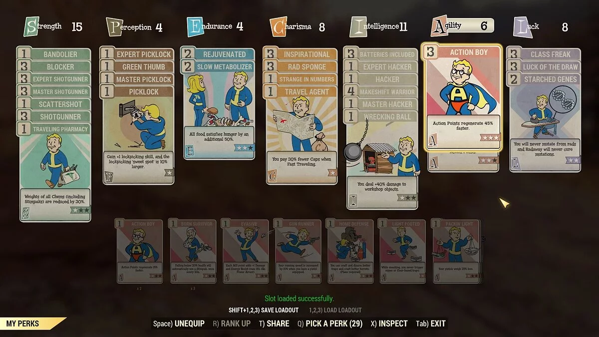 Fallout 76 — Quickly switch between perks (Perk Loadout Manager) [1.0]