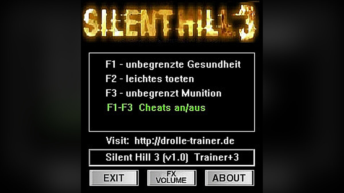 Silent Hill 3 — Trainer (+3) [1.0] [dr.olle]