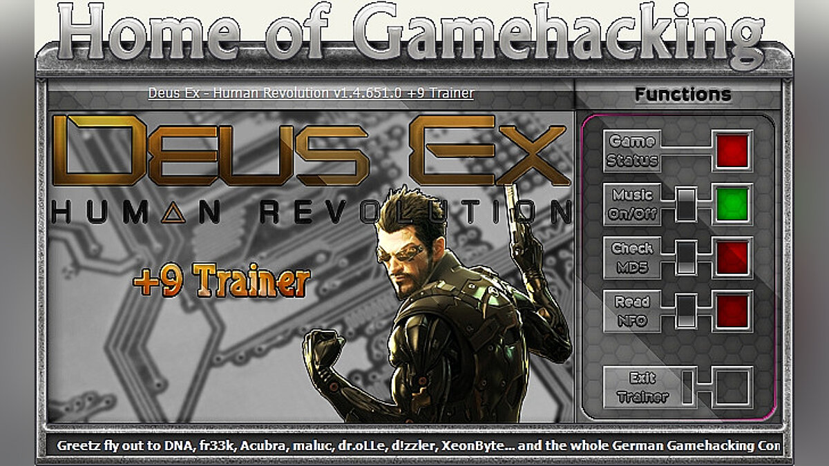 Deus Ex: Human Revolution — Trainer (+9) [1.4.66.0]