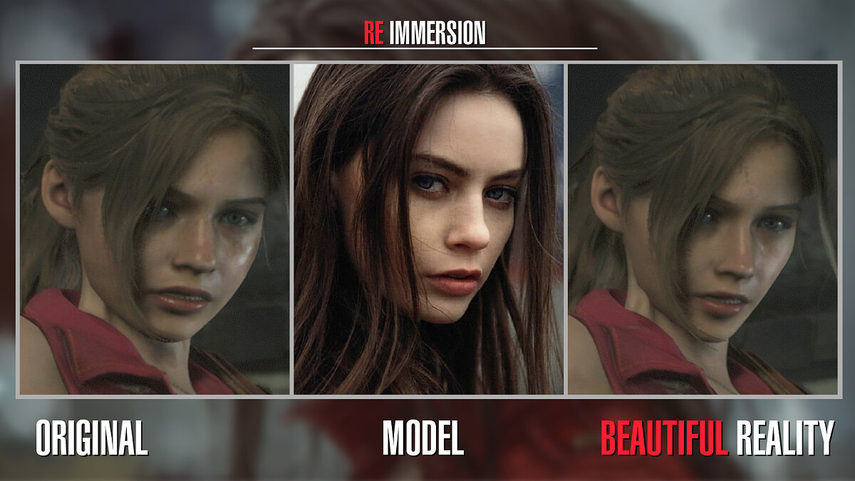 Resident Evil 2 — Claire has a beautiful model face (Beautiful Reality Face) [1.0]