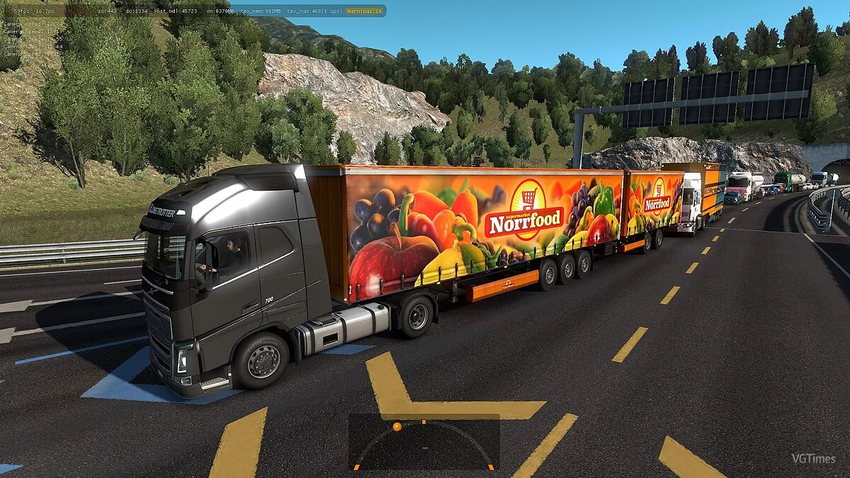 Euro Truck Simulator 2 — Double Trailers in Traffic [1.34]