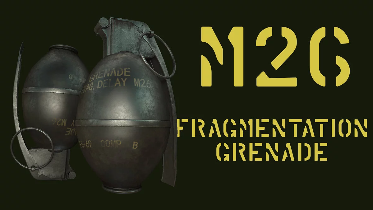 Fallout 4 — HD textures of the M26 grenade instead of the usual one