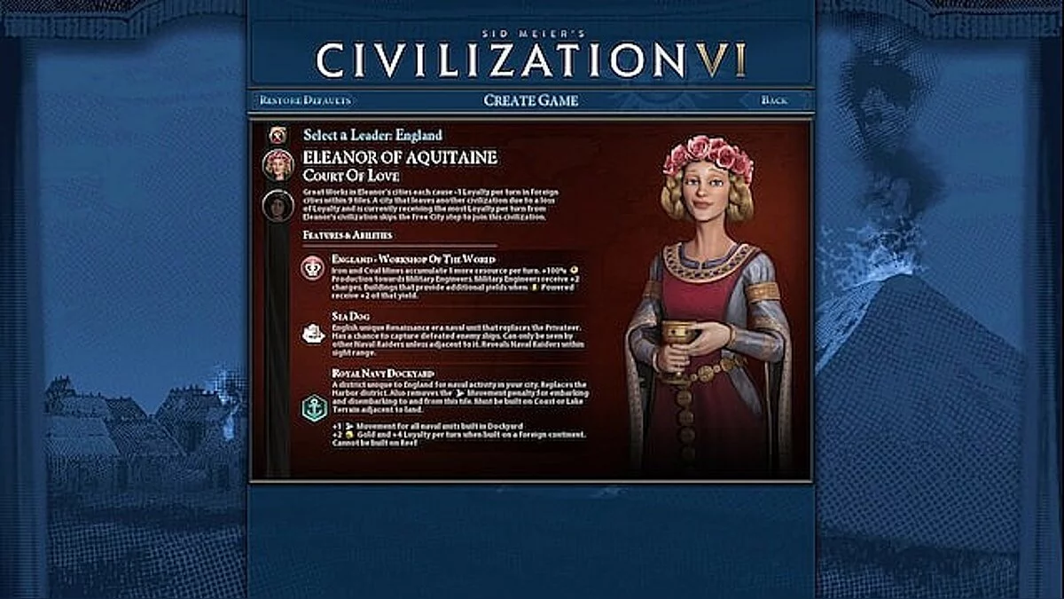 Sid Meier's Civilization 6 — Новый экран выбора цивилизации с выбором цвета