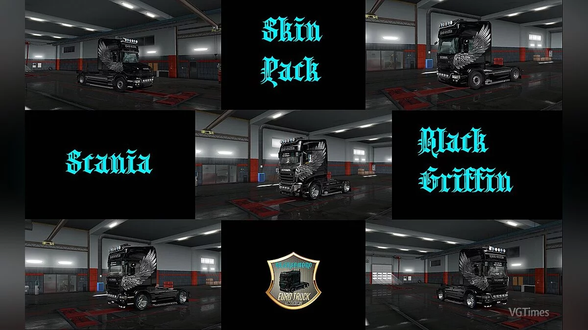 Euro Truck Simulator 2 — Skin set “Black Griffin” for Scania