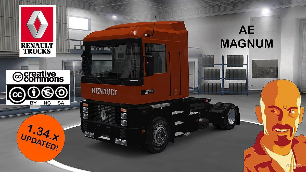 Euro Truck Simulator 2 — Renault AE Magnum for 1.34.x