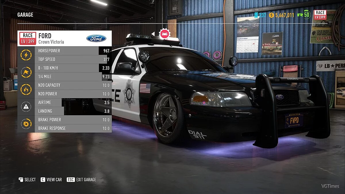 Need for Speed Payback — Полицейский автомобиль Ford Crown Victoria [1.0]