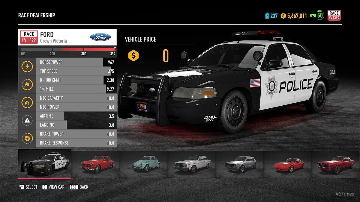 Need for Speed Payback — Полицейский автомобиль Ford Crown Victoria [1.0]