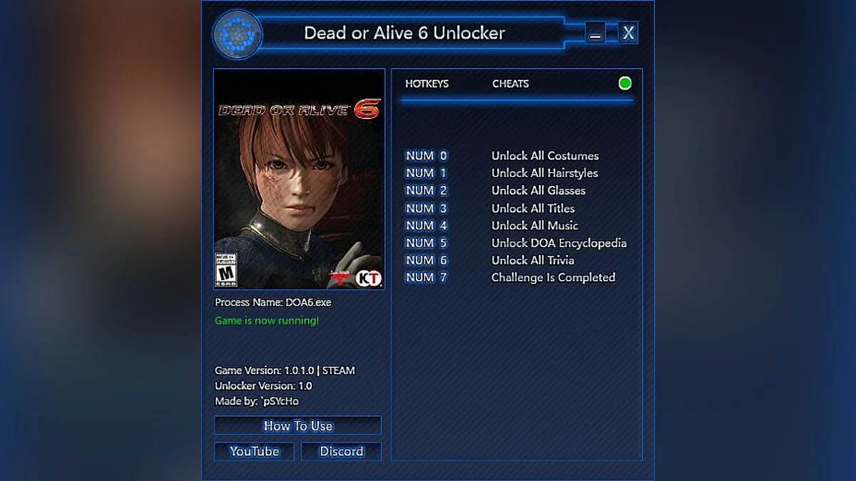 Dead or Alive 6 — Trainer-unlocker [1.0] ['pSYcHo]