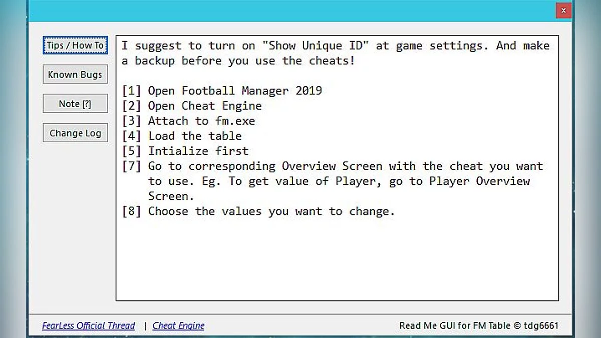 Football Manager 2019 — Таблица для Cheat Engine v4.0 [UPD: 13.03.2019]
