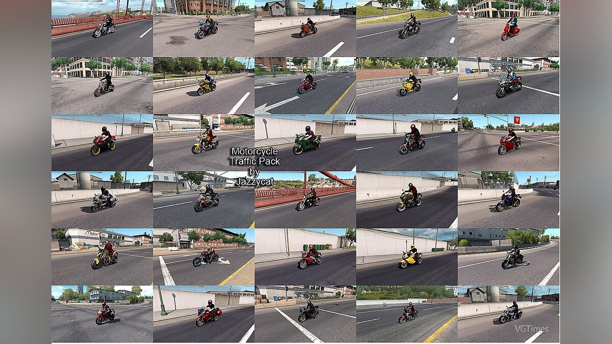 American Truck Simulator — Pack of motorcycles in traffic from Jazzycat v2.6