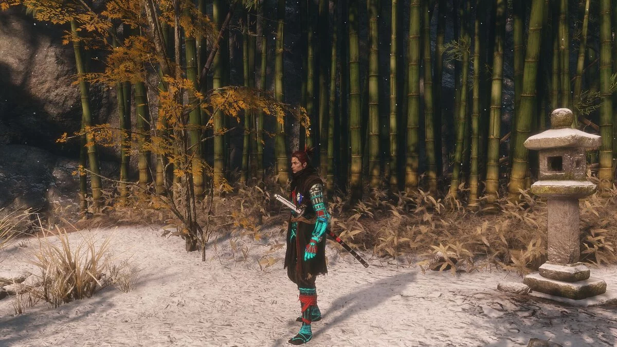 Sekiro: Shadows Die Twice — Костюм и меч в стиле Cyberpunk 2077