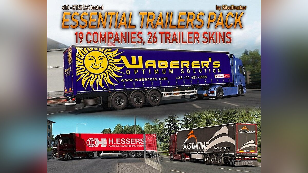 Euro Truck Simulator 2 — Essential Trailers Pack [1.0] (v1.34.x)