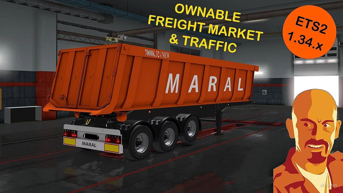 Euro Truck Simulator 2 — Dump trailer MARAL Reworked [1.34.x]