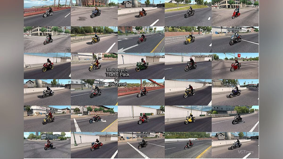 American Truck Simulator — Pack of motorcycles in traffic from Jazzycat [2.7]