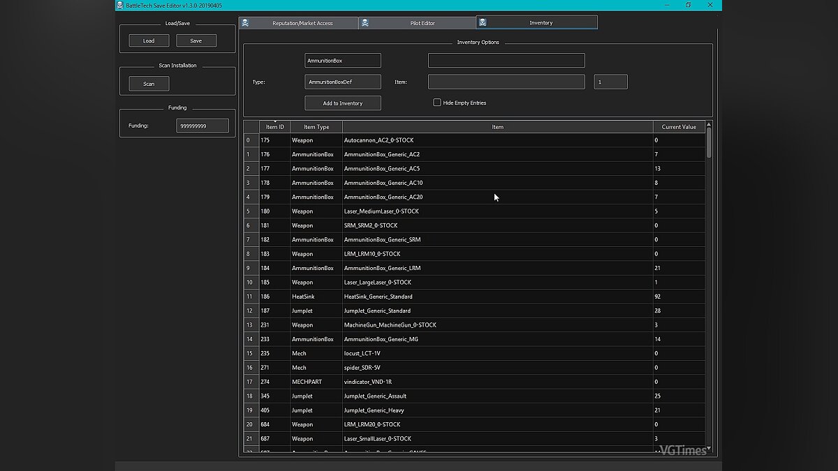 BattleTech — Save Editor [1.3.0]