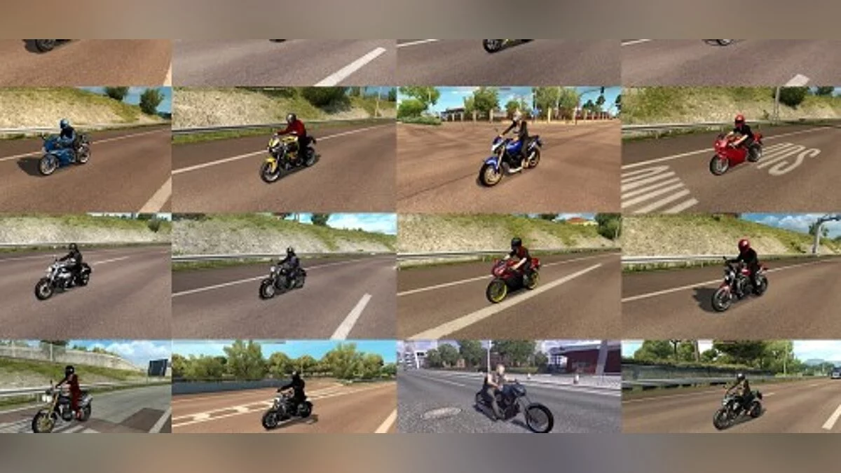 Euro Truck Simulator 2 — Пак мотоциклів у трафік від Jazzycat [2.8]