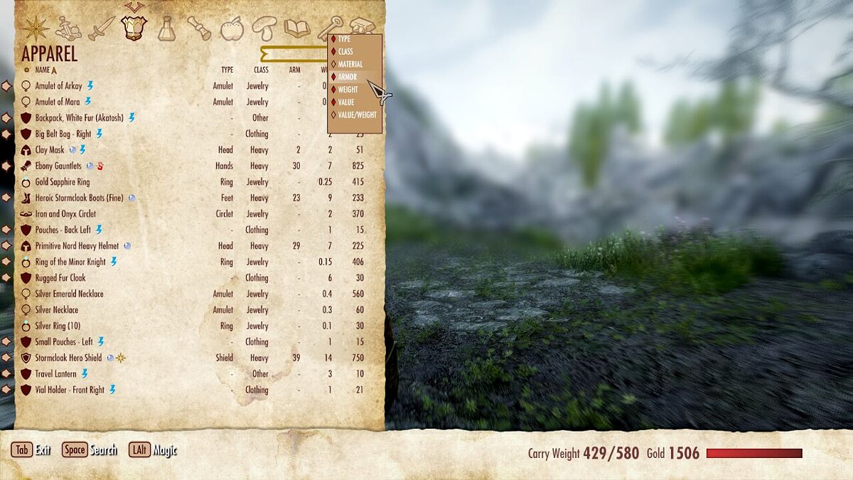 The Elder Scrolls 5: Skyrim — Inventory like in TES 4: Oblivion (The Adventurer WIP) [0.1]