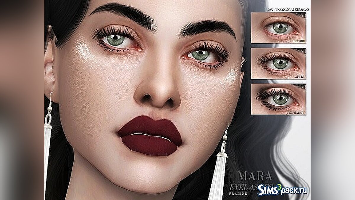 The Sims 4 — Five types of eyelashes from Pralinesims [1.0]