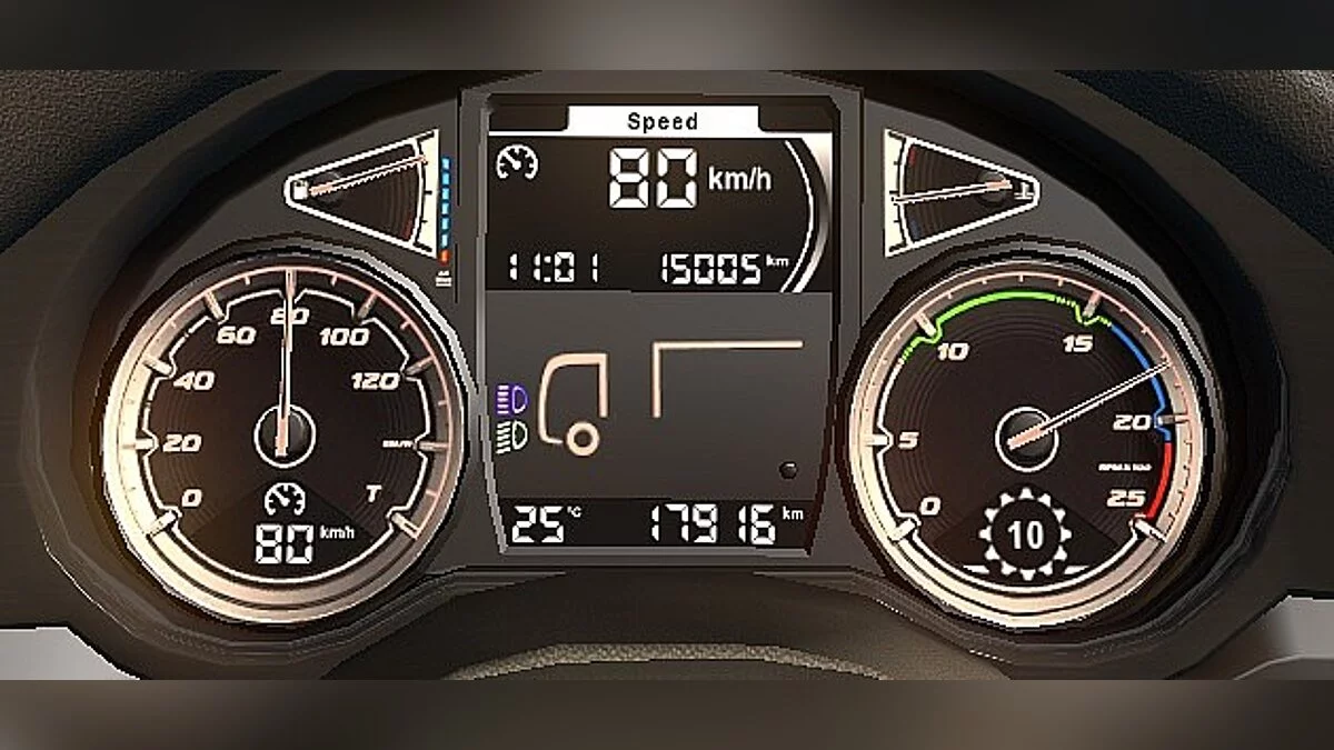 Euro Truck Simulator 2 — Автомобиль Daf XF Euro 6 с более читаемой приборной панелью [1.0]