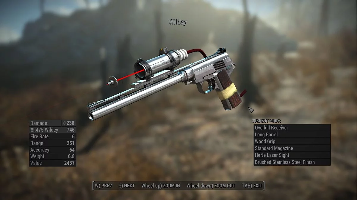 Fallout 4 — Wildey Survivor – пистолет с полной кастомизацией