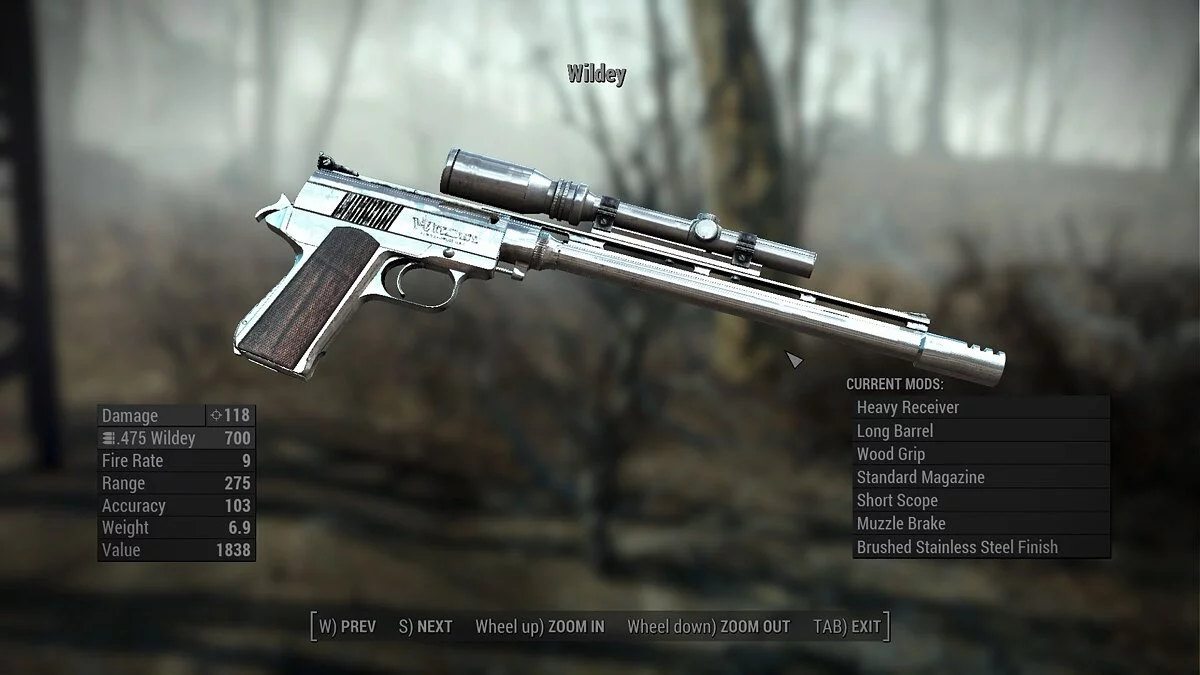 Fallout 4 — Wildey Survivor – пистолет с полной кастомизацией