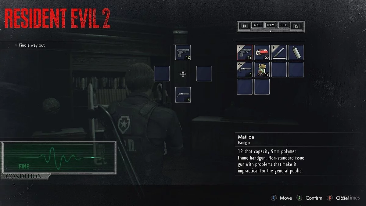 Resident Evil 2 — Classic Inventory and Health Bar [1.0]