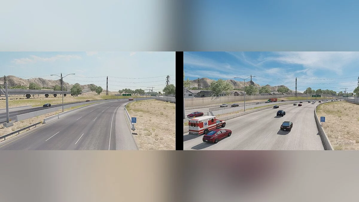 American Truck Simulator — Изменение городских магистралей и трафика [4.0] (1.35.x)