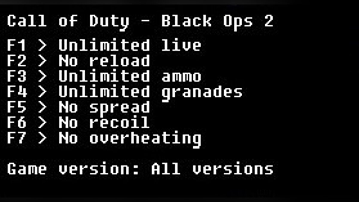 Call of Duty: Black Ops 2 — Trainer (+6) [All Versions] [LIRW / GHL]