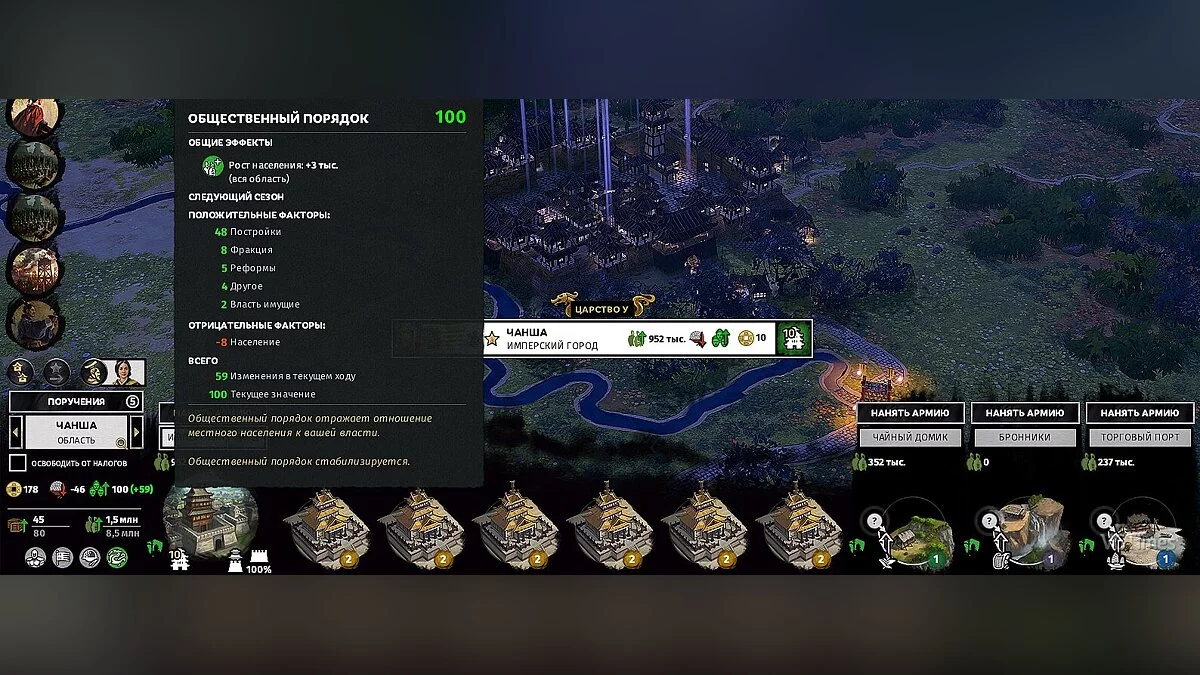 Total War: Three Kingdoms — Eliminación del bloqueo a la construcción de edificios del mismo tipo en las ciudades