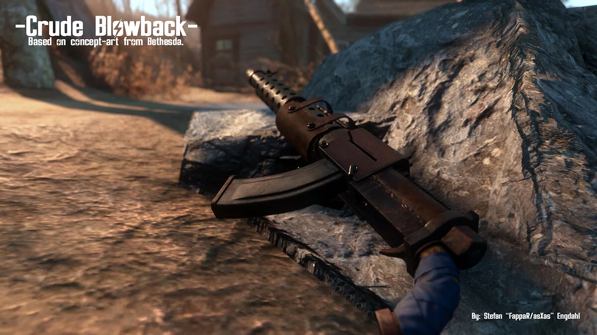 Fallout 4 — Crude Blowback – самодельная винтовка с концепт-артов игры