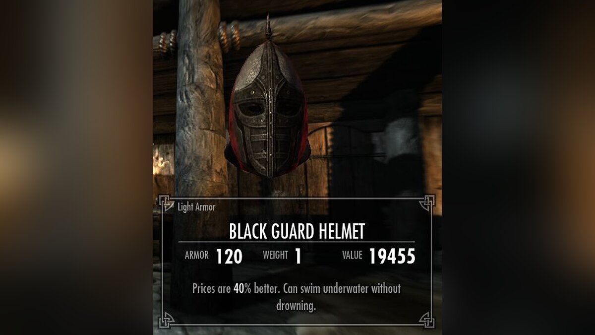 The Elder Scrolls 5: Skyrim — Black cheat helmet guard