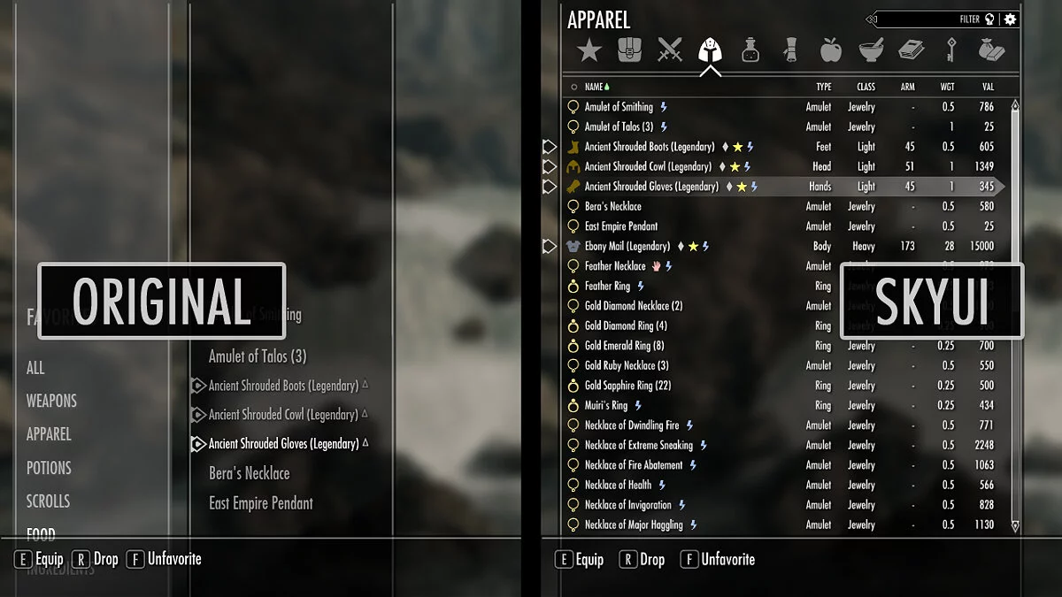 Elder Scrolls 5: Skyrim Special Edition — SkyUI – меню-інтерфейс