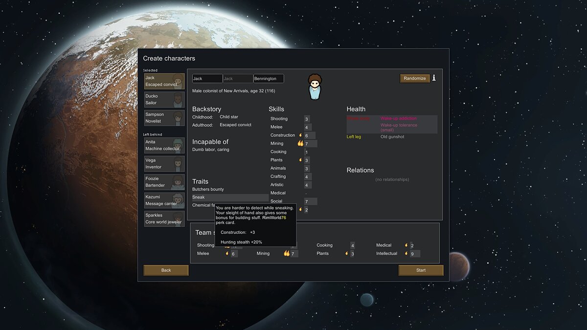 RimWorld — New traits for colonists and outcasts