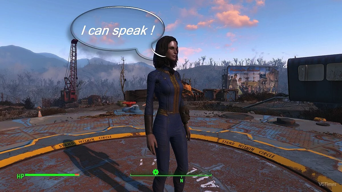 Fallout 4 — The player turns his head and talks