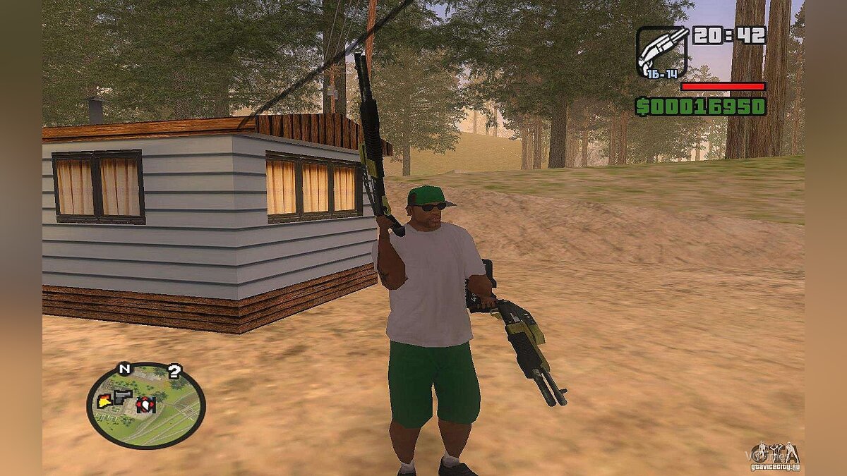 Grand Theft Auto: San Andreas — Two-handed shooting