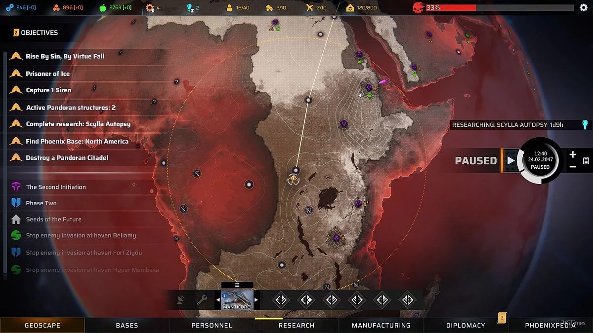 Phoenix Point — Зміна шрифту на глобальній карті
