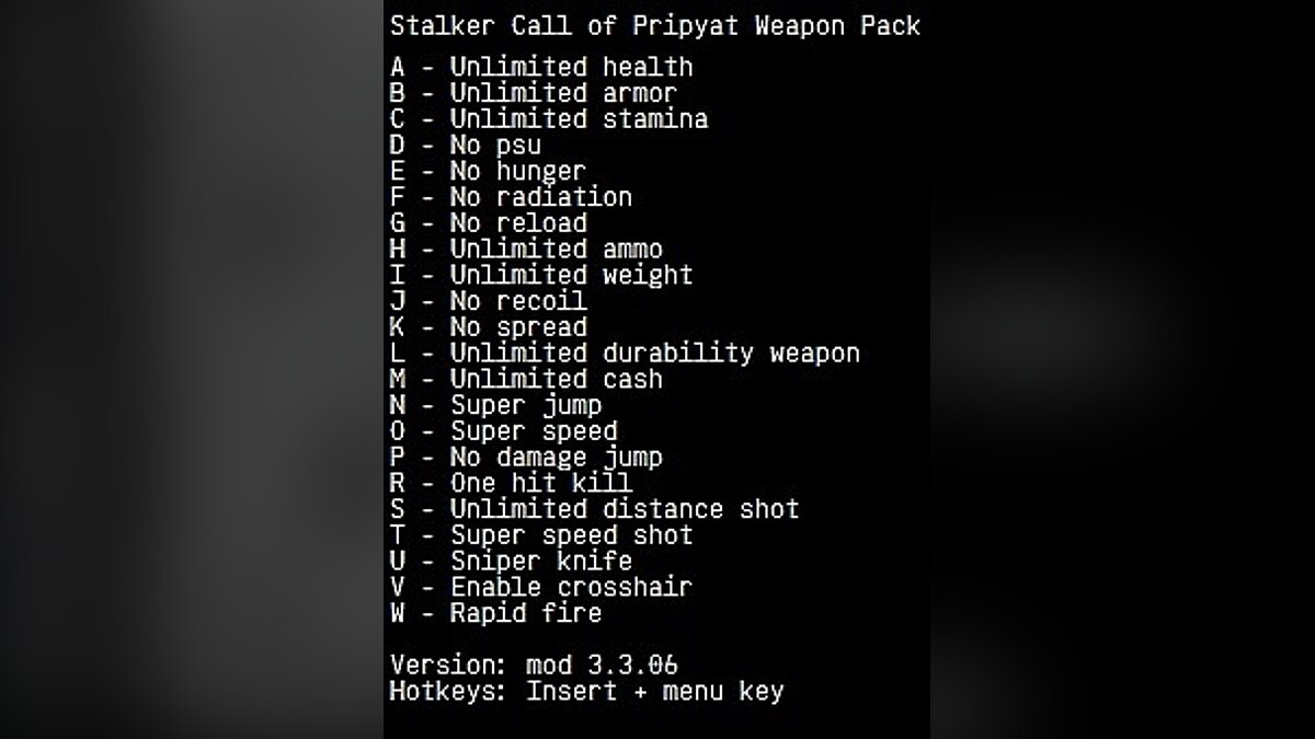 S.T.A.L.K.E.R.: Call of Pripyat — Trainer (+22) [Weapon Pack: 3.3.06]