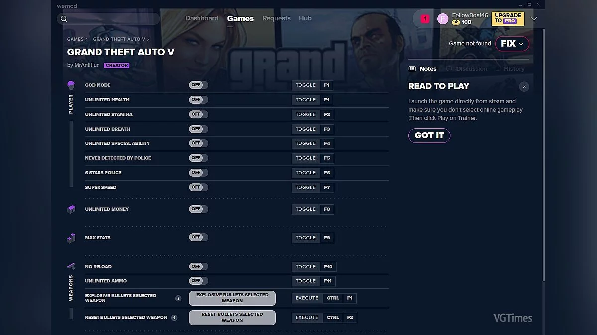 GTA 5 — Trainer (+17) from 12/13/19 [WeMod]