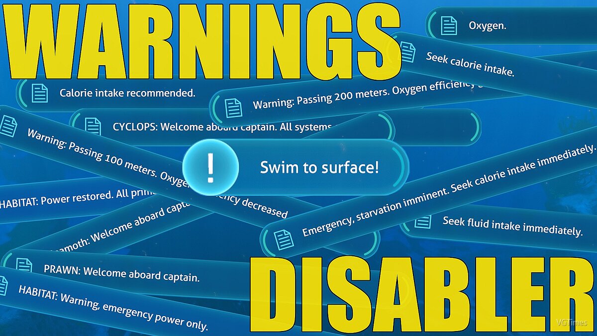 Subnautica — Disabling warnings and messages