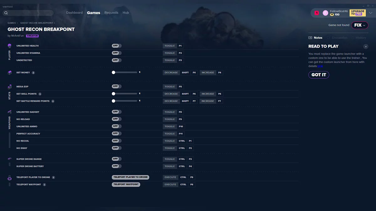 Tom Clancy&#039;s Ghost Recon: Breakpoint — Trainer (+17) from 12/03/19 [WeMod]