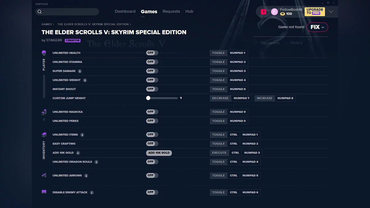 Elder Scrolls 5: Skyrim Special Edition — Trainer (+14) from 11/24/19 [WeMod]