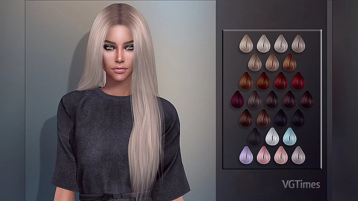 The Sims 4 — Hairstyle #2 - Detailed, 27 colors (2020)