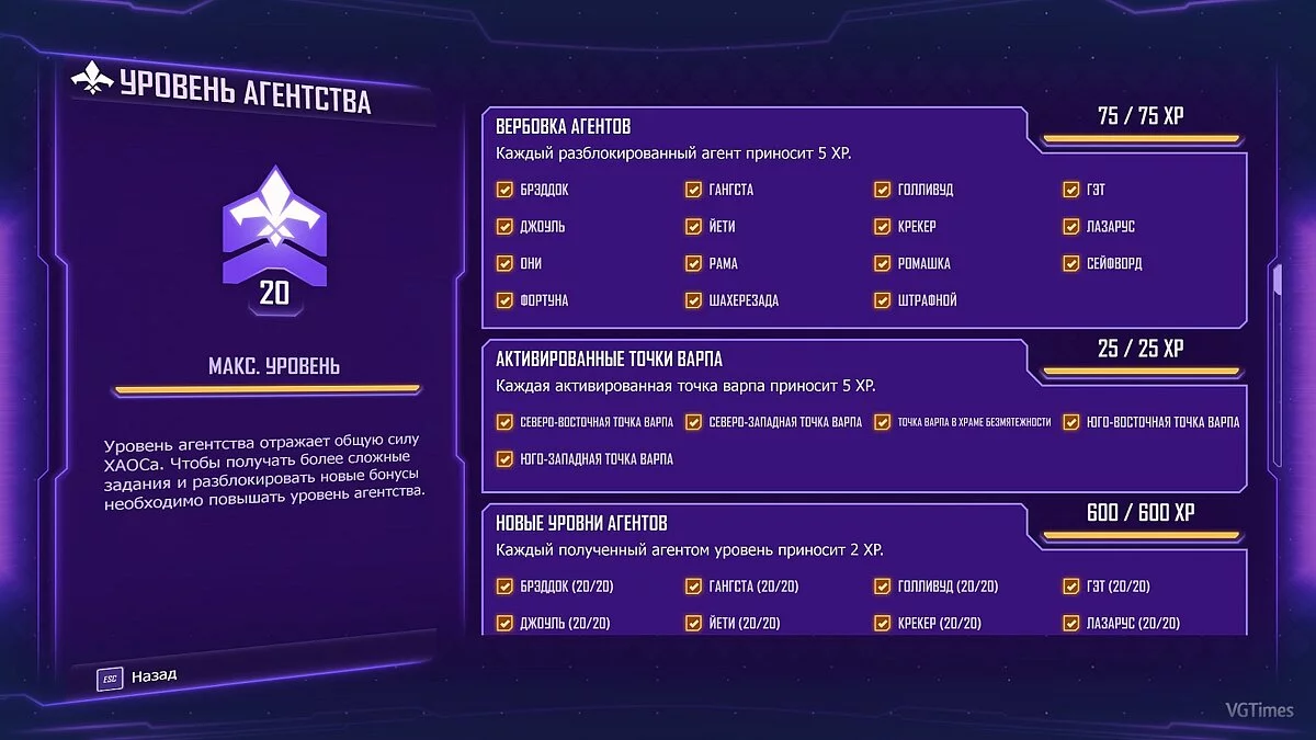 Agents of Mayhem — Збереження (Гру пройдено на 99%)