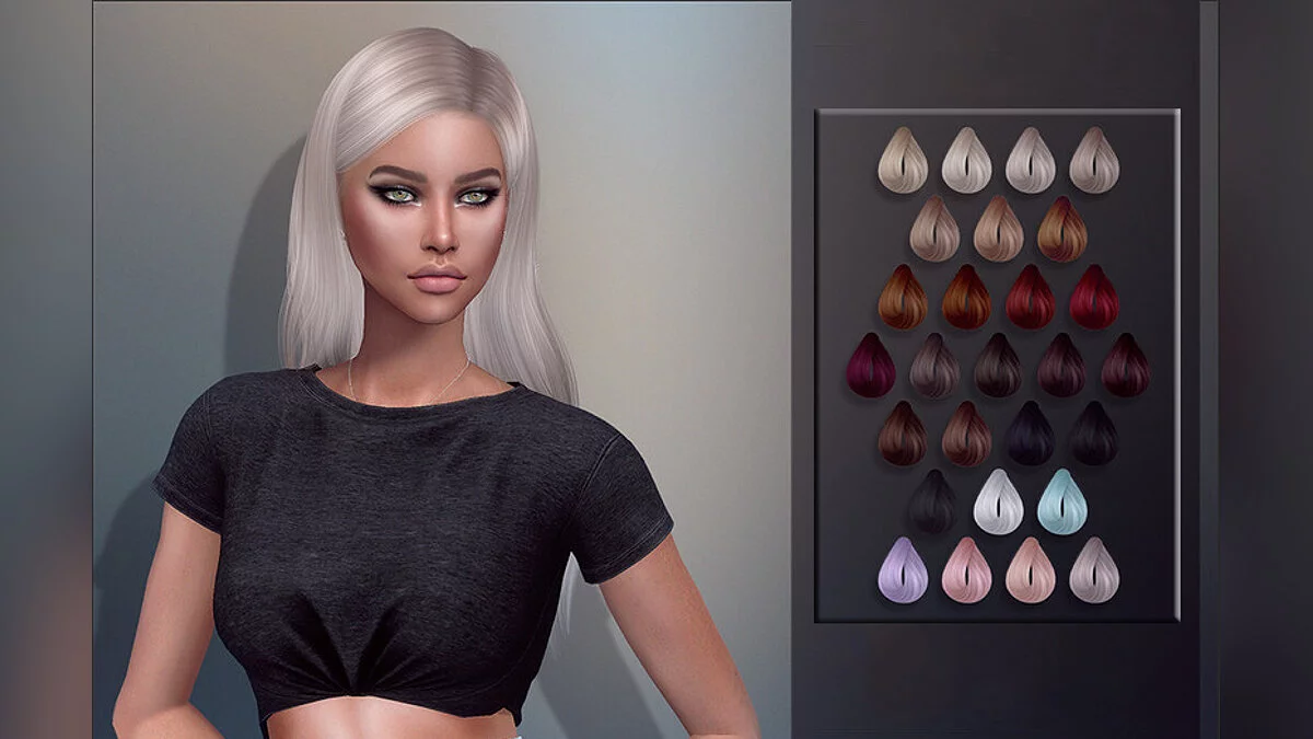 The Sims 4 — Hairstyle #3 - Detailed, 27 colors (2020)