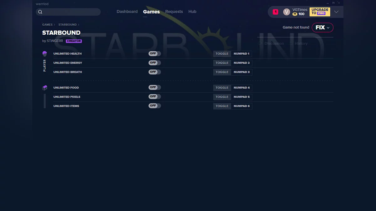 Starbound — Trainer (+6) from 01/07/20 [WeMod]