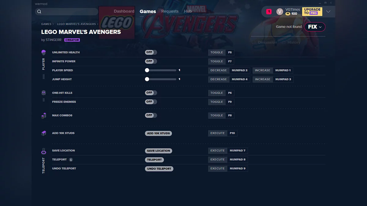 LEGO Marvel&#039;s Avengers — Trener (+11) od 19.01.2020 [WeMod]