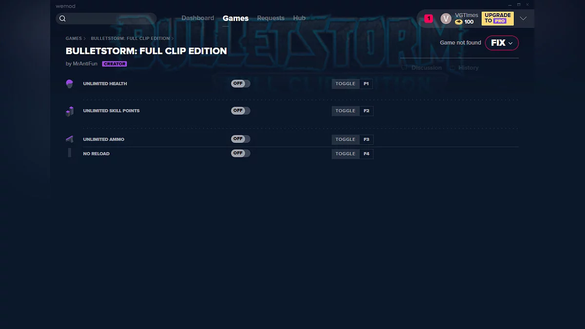 Bulletstorm: Full Clip Edition — Trainer (+4) from 01/25/2020 [WeMod]